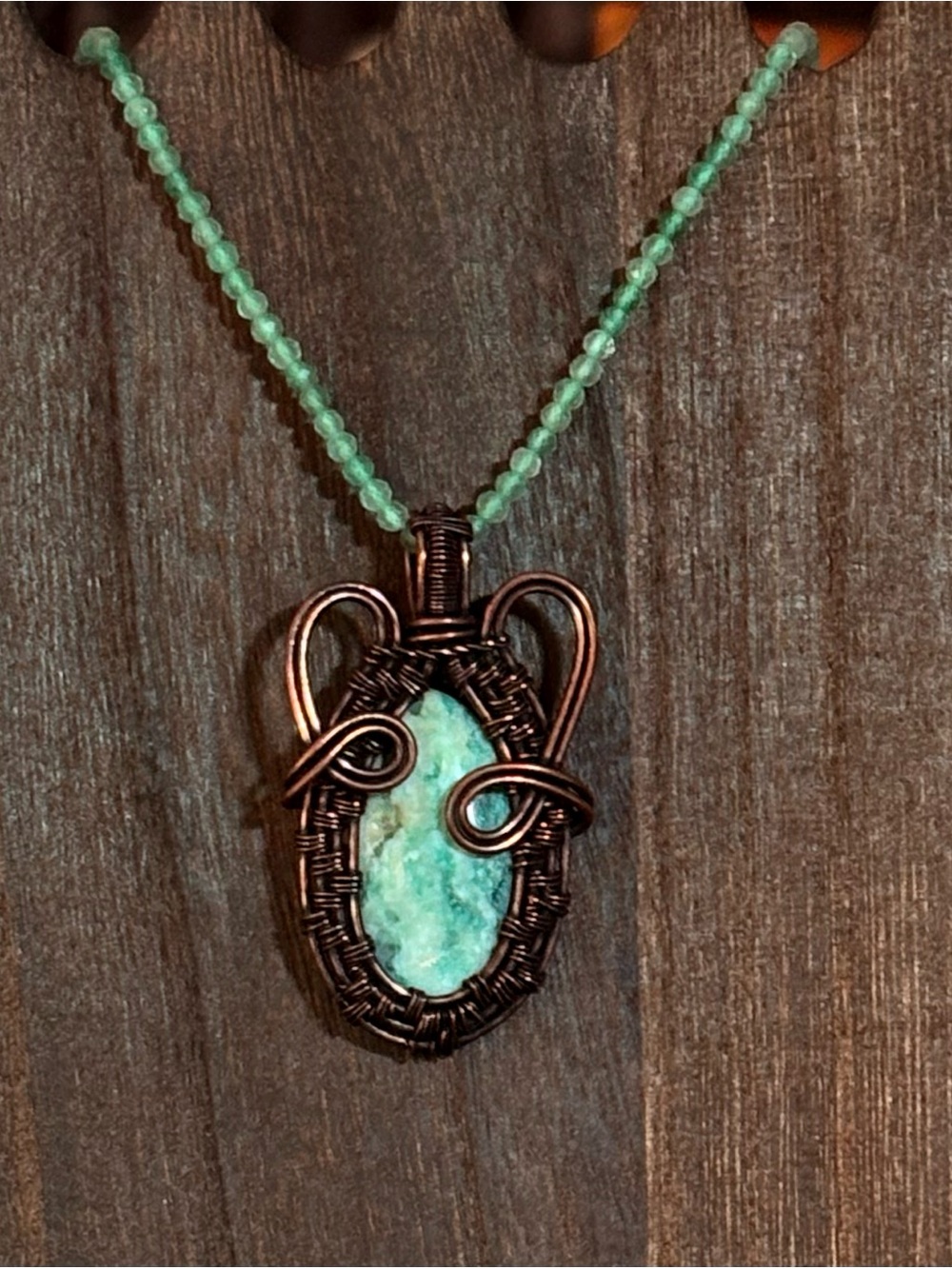 Amazonite Wire Wrap Pendant